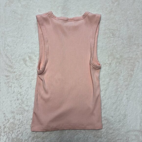 Aritzia Wilfred Womens Tank Top High Neck XS Light Pink Minimalist Closet Staple - Picture 4 of 7